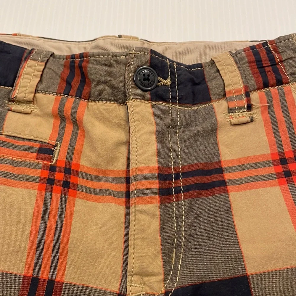Gap kids blue, tan and orange preppy plaid walking shorts, size 12